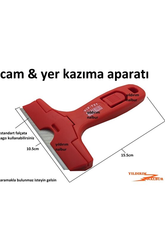 Cam Kazıma Yer Kazıma Aparatı Plastik Cam Kazıma Falçata Ağzı Jileti 10 Adet