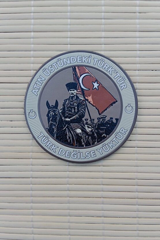 Atin Ustundeki Turktur Turk Degilse Yuktur 3D Termoplastik Silikon Kabartma Arma