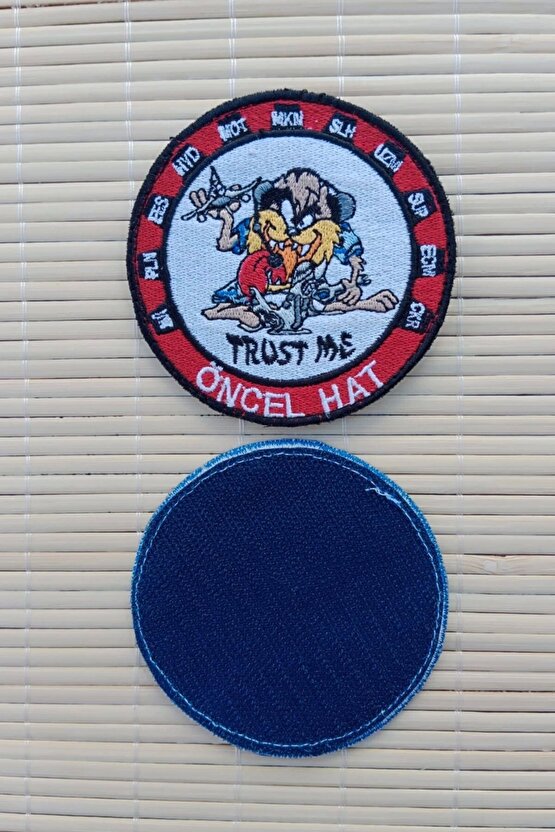 Trust Me Oncel Hat Yazili Nakis islemeli Arma Pec Patch
