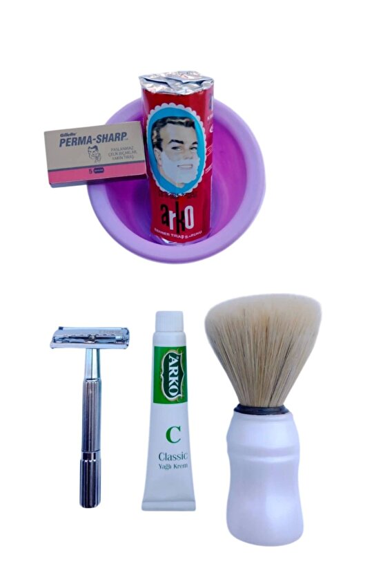Tima 779 Makinasi Tras Sabunu Yaprak Jilet Yagli Krem Tras Fircasi Plastik Tas