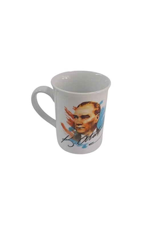 K.Ataturk imzali Siluetli Ozel Tasarim Seramik Kupa Bardak