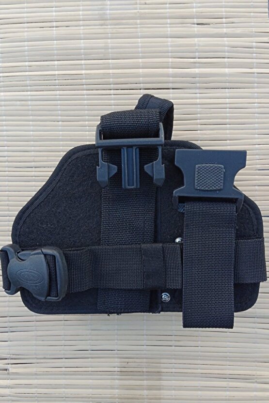 Sag El Siyah Renkli Tek Baglantili impertex Bacak Silah Kilifi