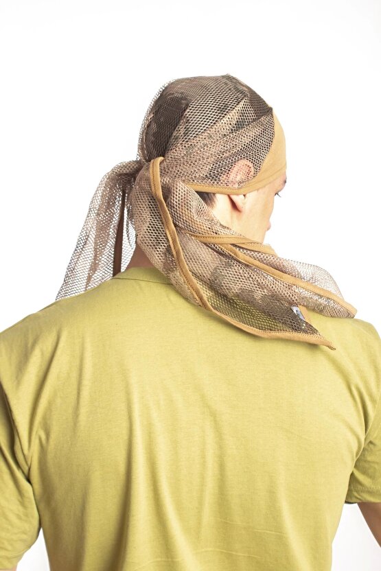 Jandarma Kamuflaj Desenli Fileli Ucgen Bandana