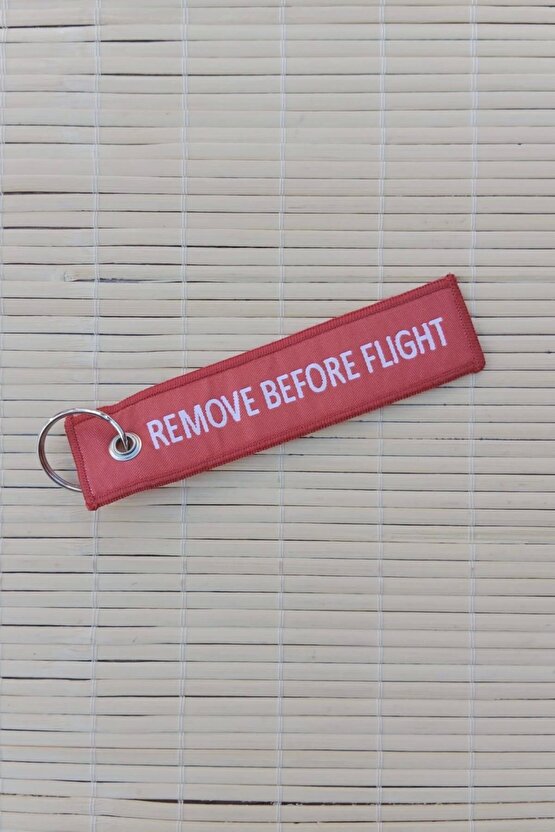 F 4E Phantom Remove Before Flight Yazili Kirmizi Nakis islemeli Bez Anahtarlik