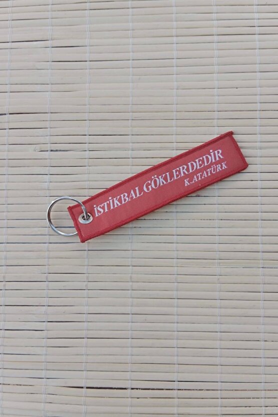 Aksungur istikbal Goklerdedir Kirmizi Beyaz Bez Anahtarlik