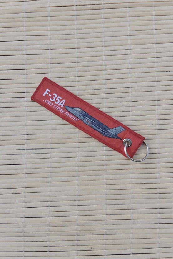 F-35A Remove Before Flight Kirmizi Beyaz Bez Anahtarlik