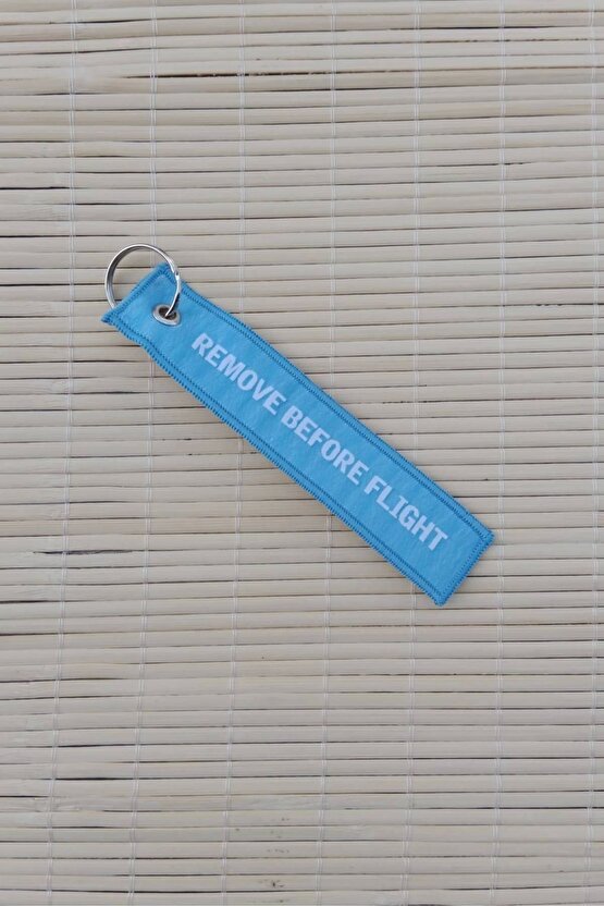 F-35 A Remove Before Flight Yazili Mavi Nakis islemeli Bez Anahtarlik