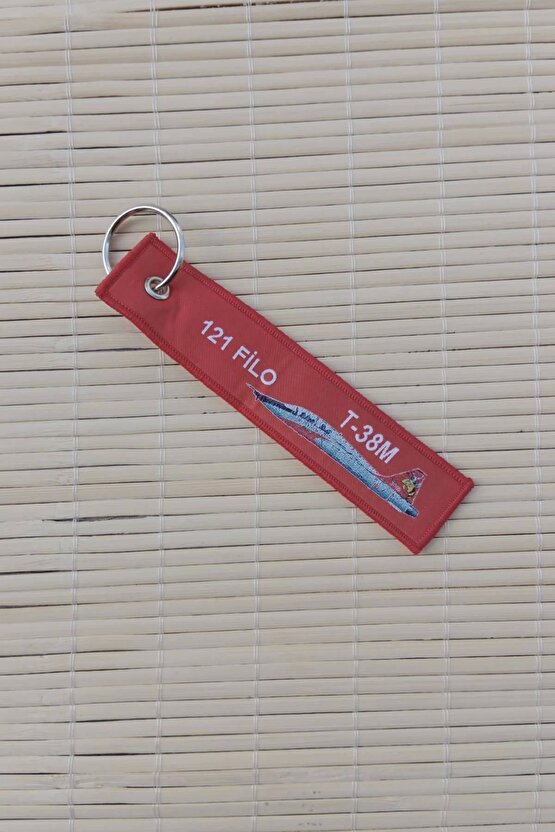 121. Filo T-38M Remove Before Flight Kirmizi Nakis islemeli Bez Anahtarlik