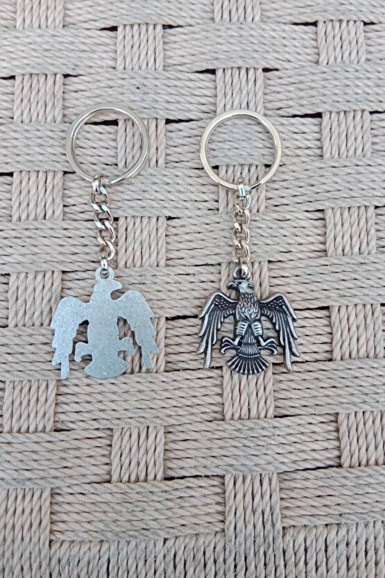 Ozel Tasarim Kartal dokumlu Kabartmali Metal Anahtarlik