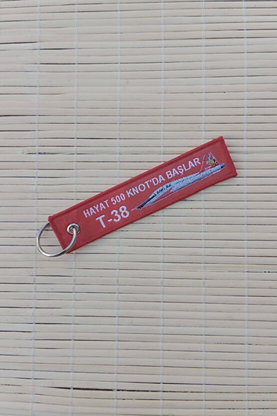 Hayat 500 Knotda Baslar T-38 Kirmizi Nakis Bez Anahtarlik