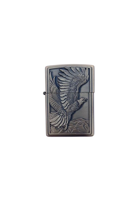 Sari renkli Kartal Desenli kabartmali premium zippo Cakmak