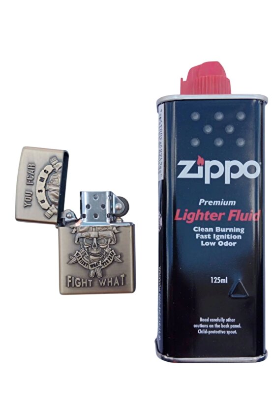 You Fcar Fight What Yazili Kuru Kafa kabartmali premium zippo Cakmak