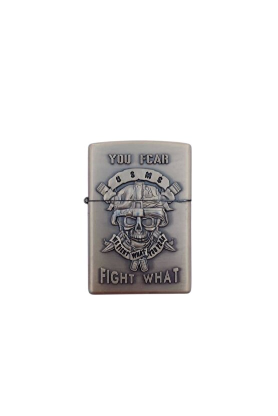You Fcar Fight What Yazili Kuru Kafa kabartmali premium zippo Cakmak
