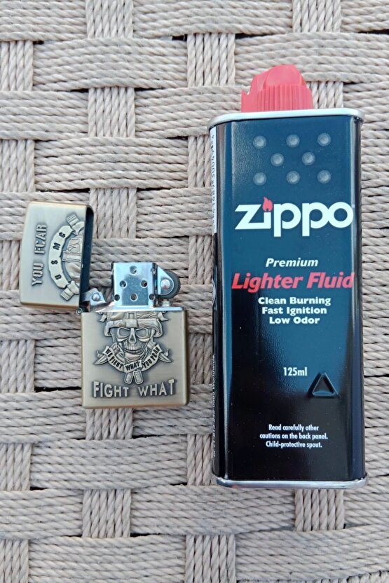 You Fcar Fight What Yazili Kuru Kafa kabartmali premium zippo Cakmak