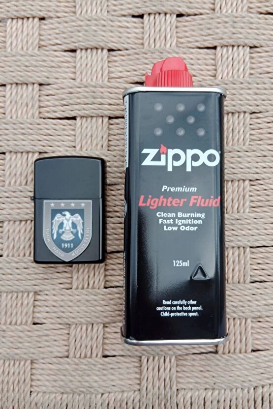 Siyah Hava Kuvvetleri Amblemli Benzinli premium zippo Cakmak
