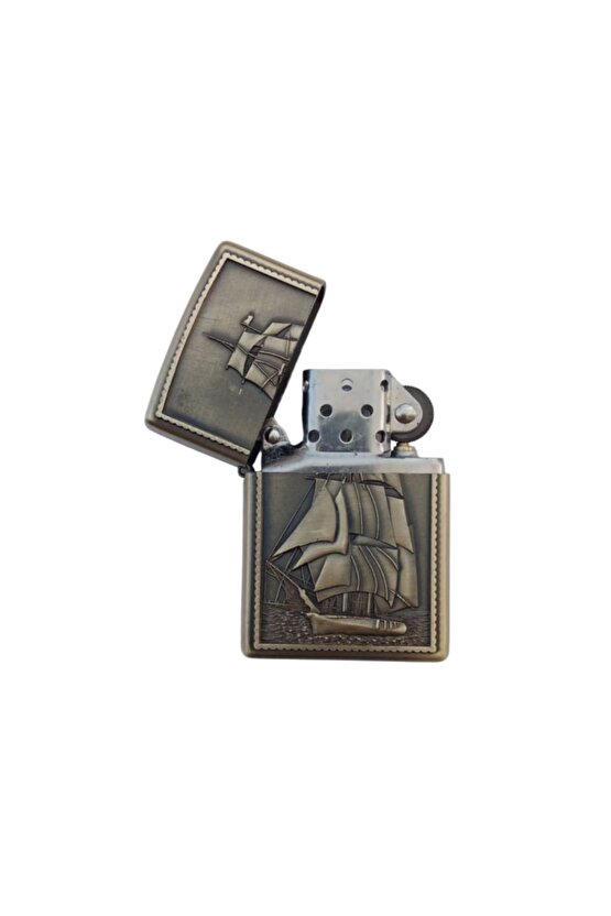 Sari renkli Savas Gemili kabartmali premium zippo Cakmak