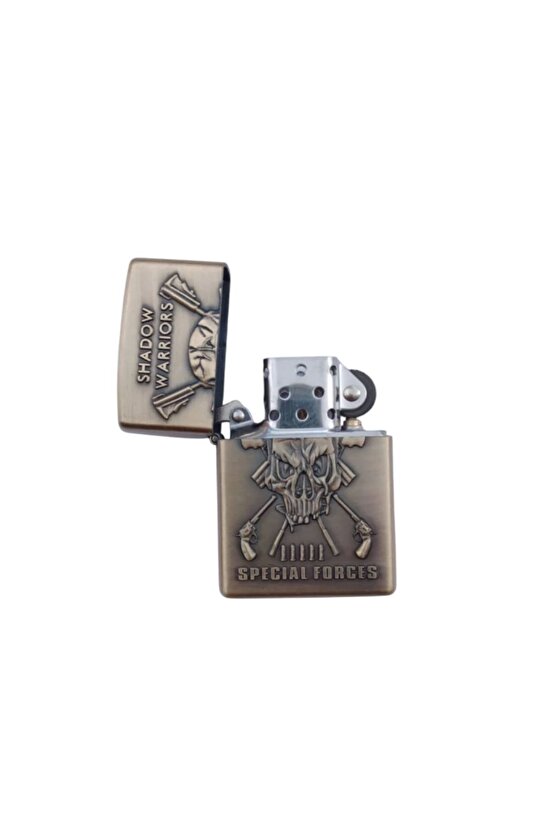Shadow Warriors Special Forces Yazili kabartmali zippo Cakmak