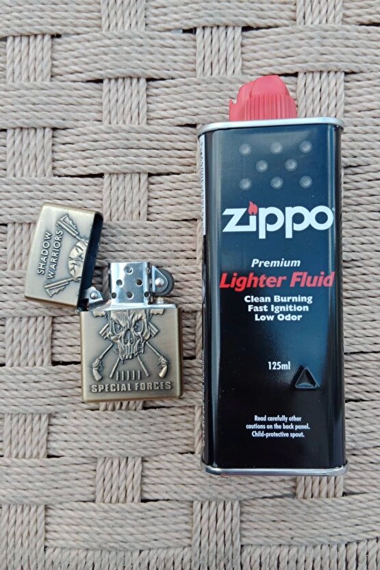 Shadow Warriors Special Forces Yazili kabartmali zippo Cakmak