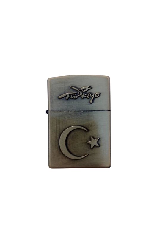 Sari renkli Turkiye Yazili Ayyildiz kabartmali premium zippo Cakmak