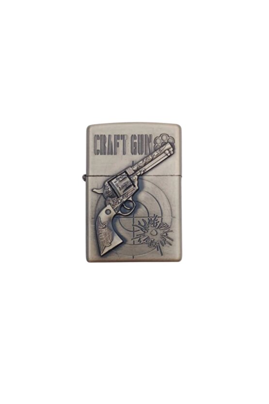 38 lik Tabanca kabartmali Craft Gun yazili premium zippo Cakmak