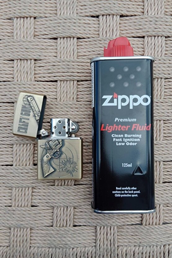 38 lik Tabanca kabartmali Craft Gun yazili premium zippo Cakmak