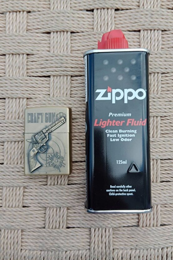 38 lik Tabanca kabartmali Craft Gun yazili premium zippo Cakmak