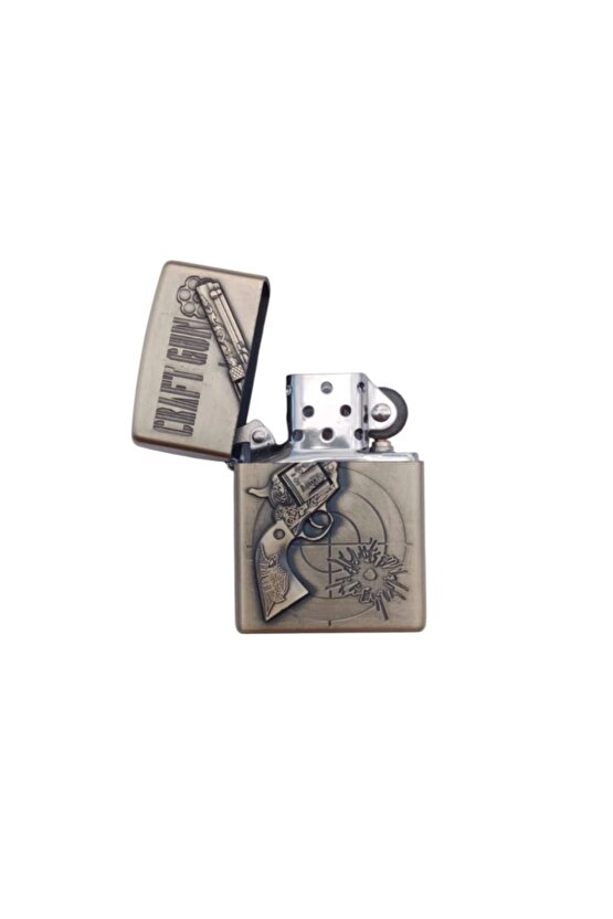 38 lik Tabanca kabartmali Craft Gun yazili premium zippo Cakmak
