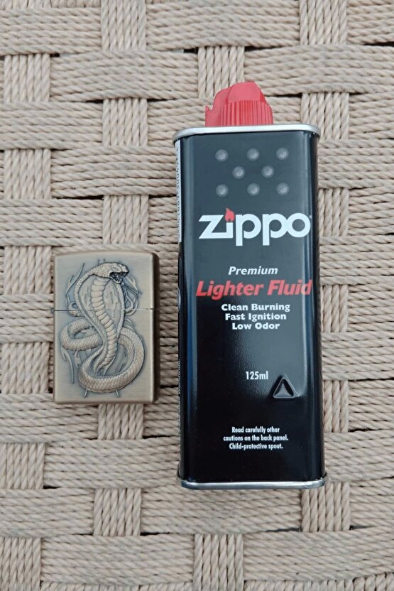 Snake Kobra yilan kabartmali premium zippo Cakmak