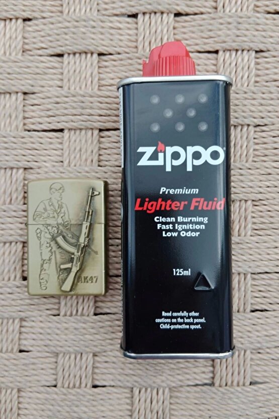 AK-47 Tufekli asker kabartmali premium zippo Cakmak