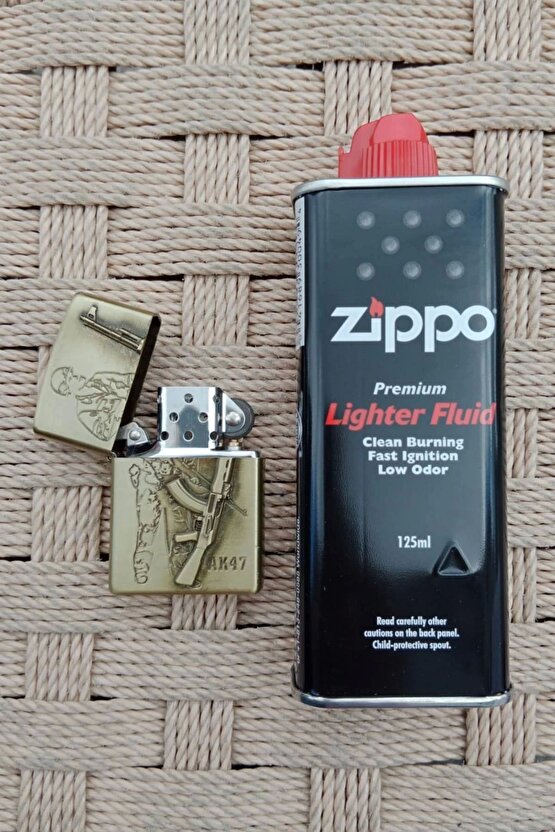AK-47 Tufekli asker kabartmali premium zippo Cakmak