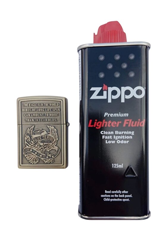 cift basli Eagle Series American yazili kabartmali zippo Cakmak
