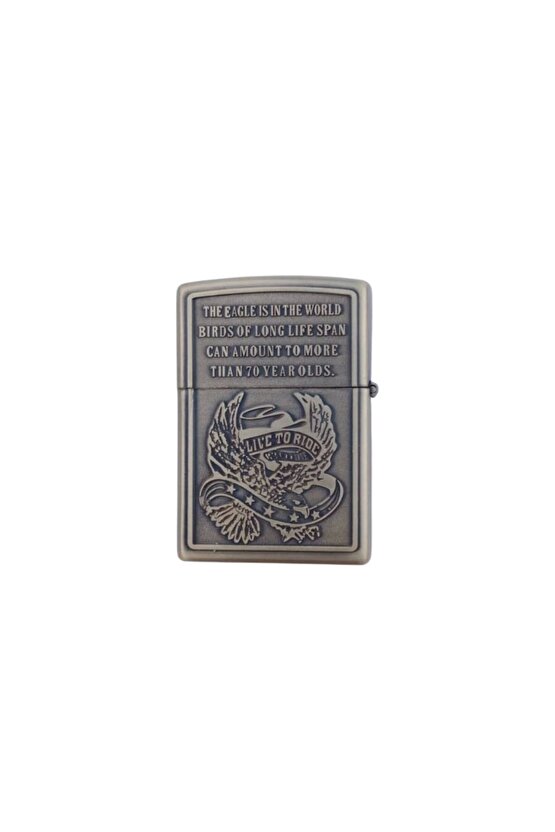cift basli Eagle Series American yazili kabartmali zippo Cakmak