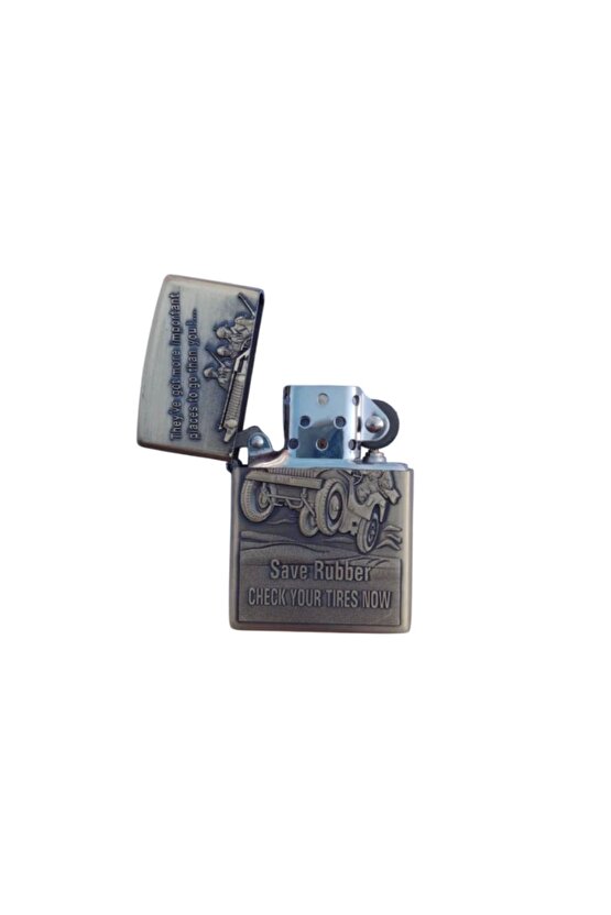save rubber yazili kabartmali premium zippo Cakmak