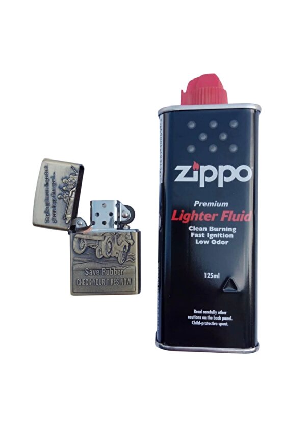 save rubber yazili kabartmali premium zippo Cakmak