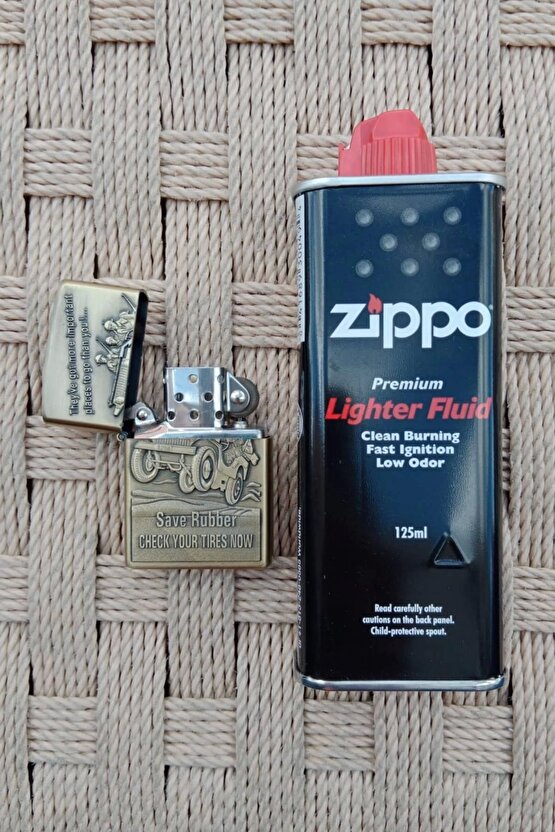save rubber yazili kabartmali premium zippo Cakmak