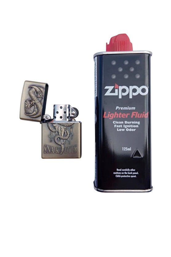 Snake Eyes yazili kabartmali premium zippo Cakmak
