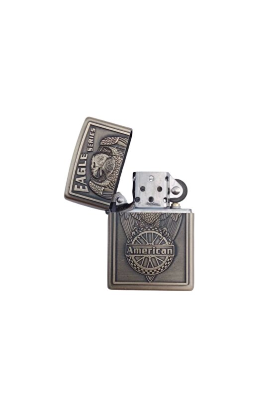 Eagle Series American yazili kabartmali premium zippo Cakmak