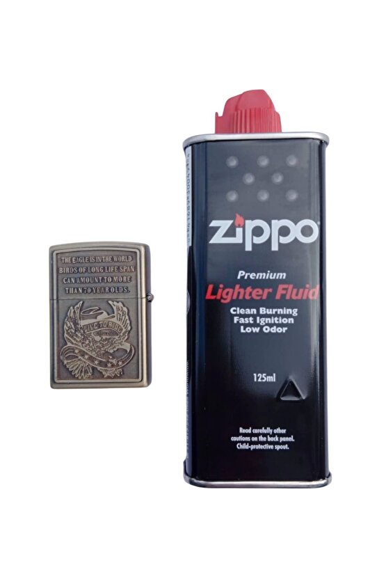 Eagle Series American yazili kabartmali premium zippo Cakmak