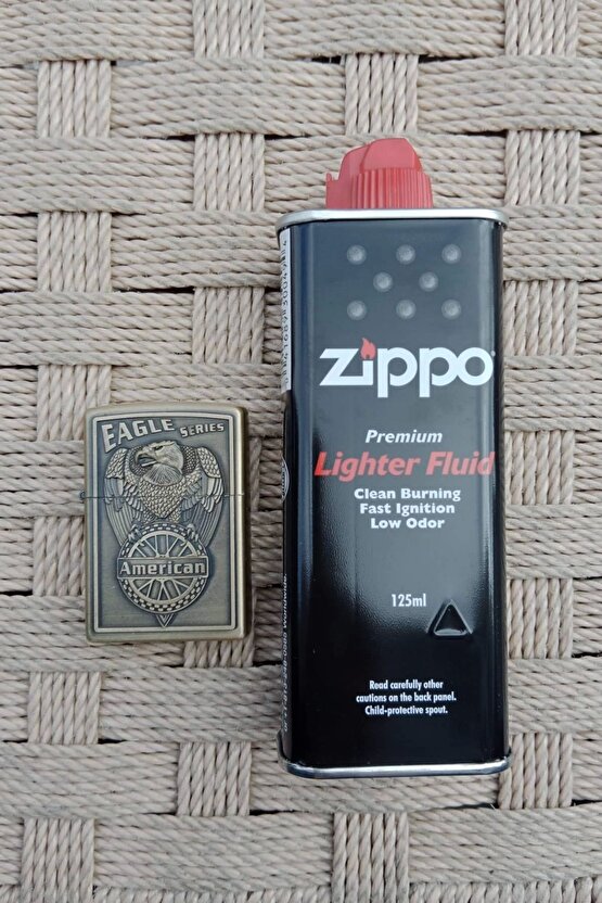 Eagle Series American yazili kabartmali premium zippo Cakmak