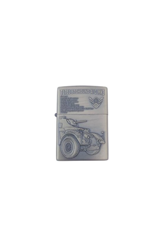 T17E1 Stghound AC mki yazili Tekerlekli zirhli arac kabartmali zippo Cakmak