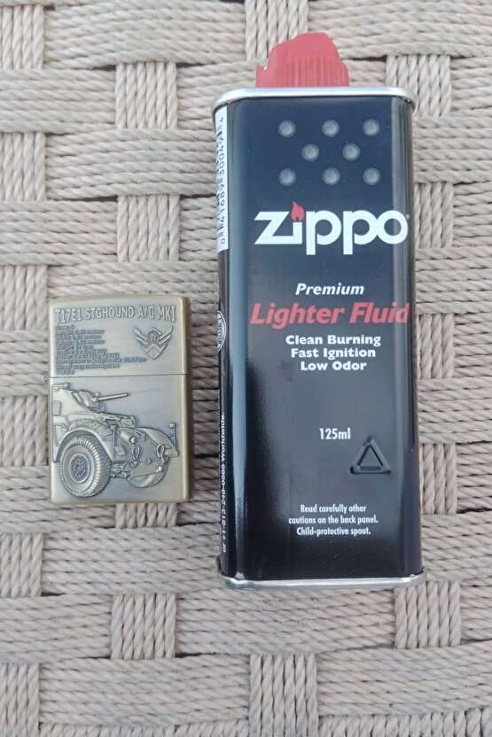 T17E1 Stghound AC mki yazili Tekerlekli zirhli arac kabartmali zippo Cakmak
