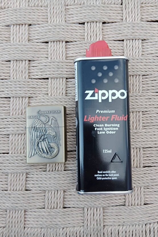 Snake war eagle Yazili kabartmali premium zippo Cakmak