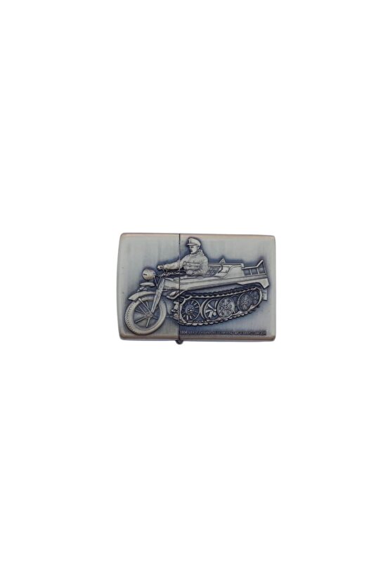 Ozel Tasarim Sari Renkli Benzinli Motorlu Tank Asker Kabartmali premium zippo Cakmak