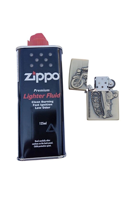 Ozel Tasarim Sari Renkli Benzinli Motorlu Tank Asker Kabartmali premium zippo Cakmak