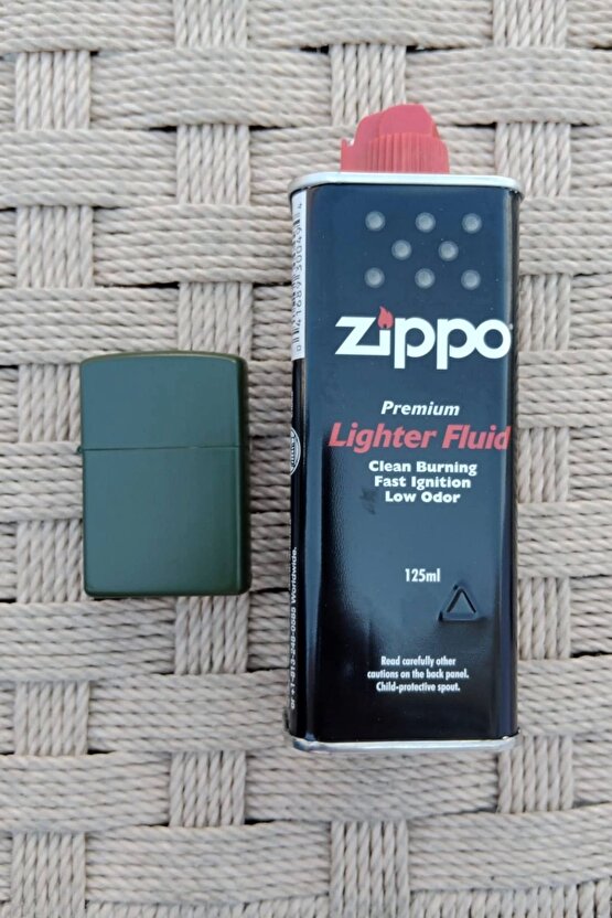 Haki Renkli Benzinli premium zippo Cakmak