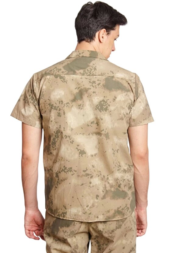 Jandarma Kamuflaj Renkli Kisa Kollu Cepli Taktik Gomlek Short Sleeve Camouflage