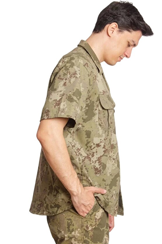Kara Kuvvetleri Yeni Kamuflaj Renkli Kisa Kollu Taktik Gomlek Short Sleeve Camouflage