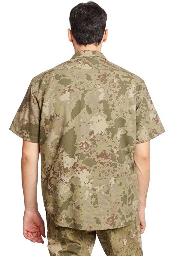 Kara Kuvvetleri Yeni Kamuflaj Renkli Kisa Kollu Taktik Gomlek Short Sleeve Camouflage