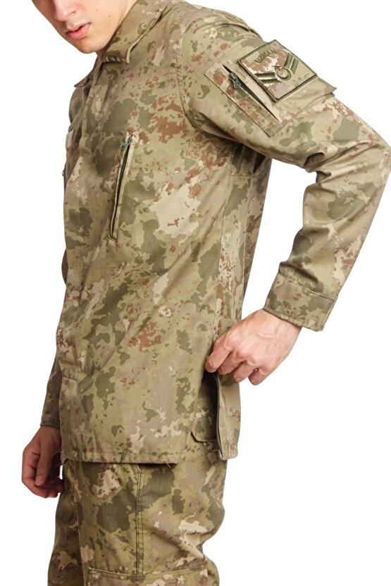 Kara Kuvvetleri Yeni Kamuflaj Renkli Uzun Kollu Taktik Gomlek Long Sleeve Camouflage