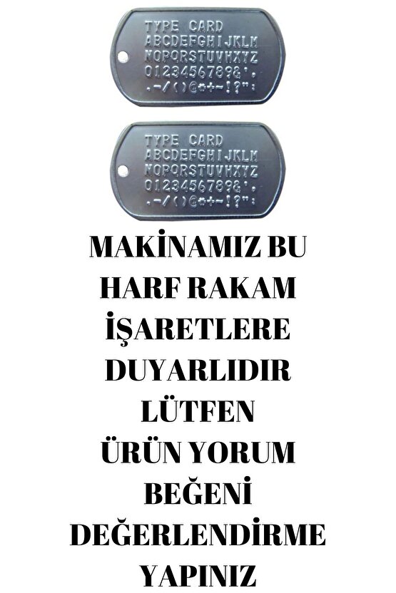 Hediyelik 60 cm Sevgiliye zincirli Kaliteli Yeni Askeri Künye